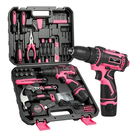 Kit De Herramientas Para El Hogar: Taladro Inalámbrico, Mand 151pcs