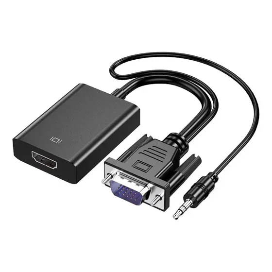Cable Adaptador VGA a HDMI con Audio Jack 3.5mm Resolución 1080p