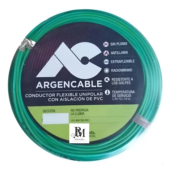 Cable Unipolar Argencable 2.5mm Rollo 50m Ignífugo