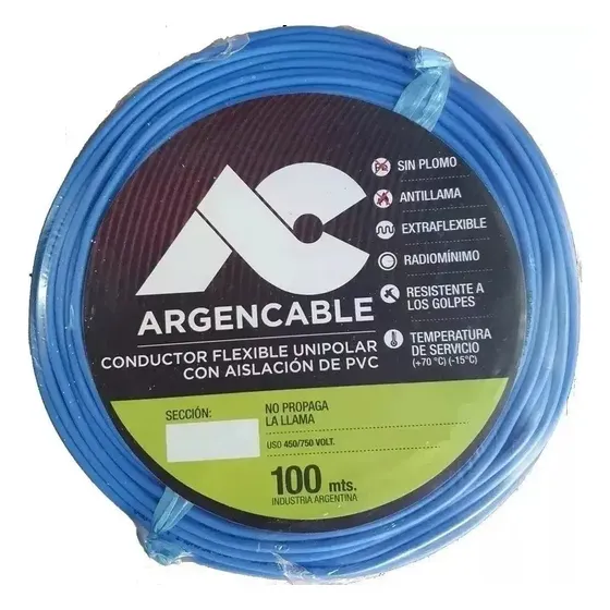 Cable Unipolar Argencable 2.5mm Rollo 100mts
