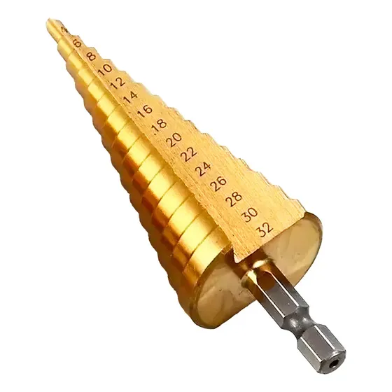 Mecha Escalonada Acero con baño de titanio Trueno Herramientas 4-32mm Metal Madera