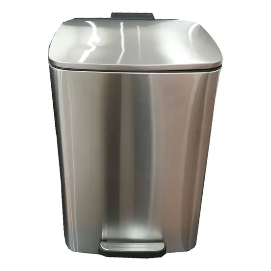 Cesto Tacho Suka 20l Basura Pedal Cuadrado Acero Inox Color Plateado