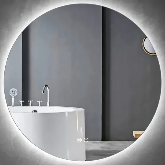 Espejo Luz Led Touch/táctil Inteligente Baño Premium Desempañante Fría/cálida/neutra Redondo Moderno 60cm Regulación De Brillo