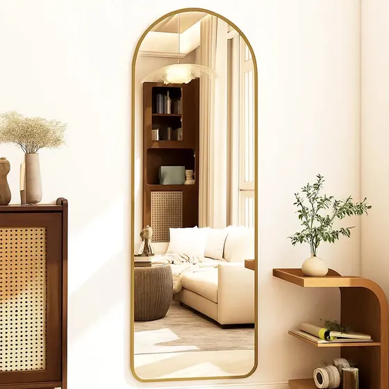 Espejo Arco 120x50 Cm Medio Punto Deco Dorado Oscuro