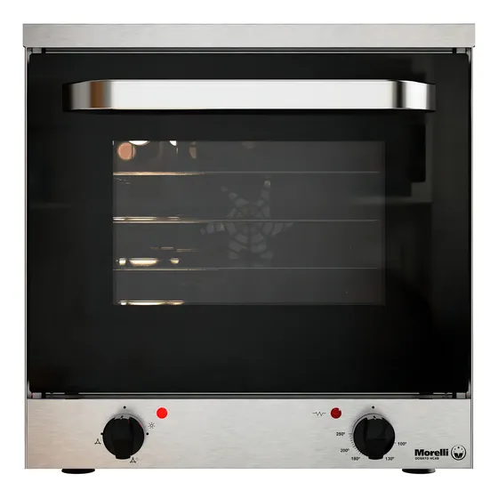 Horno Convector Morelli Dorato Panadero Pastelero 4 Bandejas Color Acero