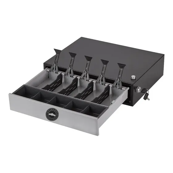 Gaveta 5 Compartimientos Registradora Caja Para Dinero Corta Color Negro