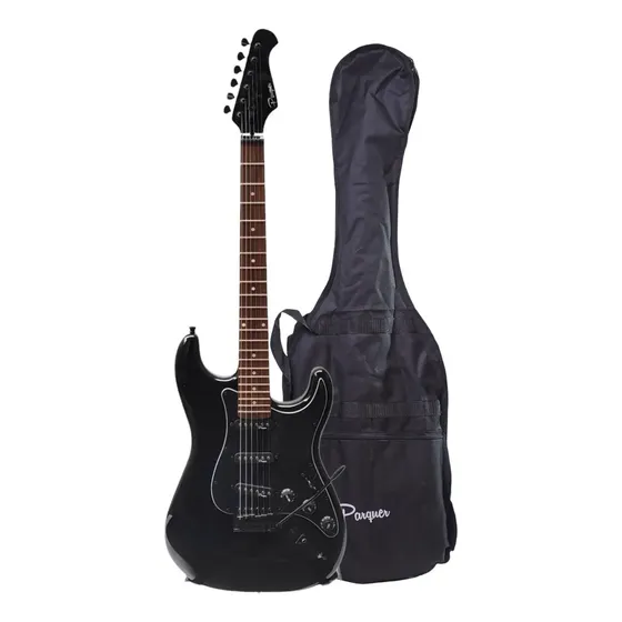 Guitarra Electrica Parquer St300 Con Funda Color Negro Material del diapasón Palo de rosa Orientación de la mano Diestro