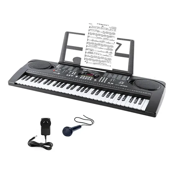 Teclado Musical Órgano Gadnic 61 Teclas 200 Ritmos Funciones Digitales Altavoces Integrados + 1 Micrófono