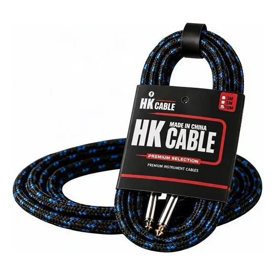 Cable Para Guitarra Electrica Bajo Plug-plug 5 M Mallado
