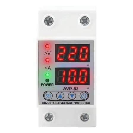 Protector Tension Digital Monofasico Riel Din 63 Amp Display