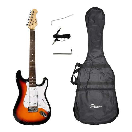 Guitarra Electrica Parquer Sunburst Con Funda Incluida Material Palo De Rosa Y Tilo Diestro