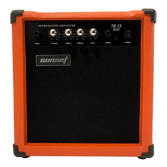 Amplificador Combo Bajo Sunset TB15 15W Parlante 6.5" Naranja
