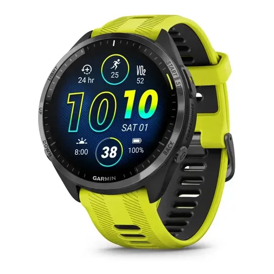 Smartwatch Forerunner 965 Reloj Garmin Tactil Amoled Mapa Color de la malla Negro/Gris Color del bisel Amarillo