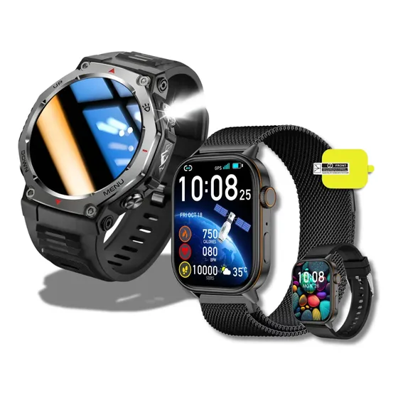 Kit Smartwatch: Smartwatch Sport Adventure Brújula Trail Running Gps + Smartwatch Premium Waterproof 5atm