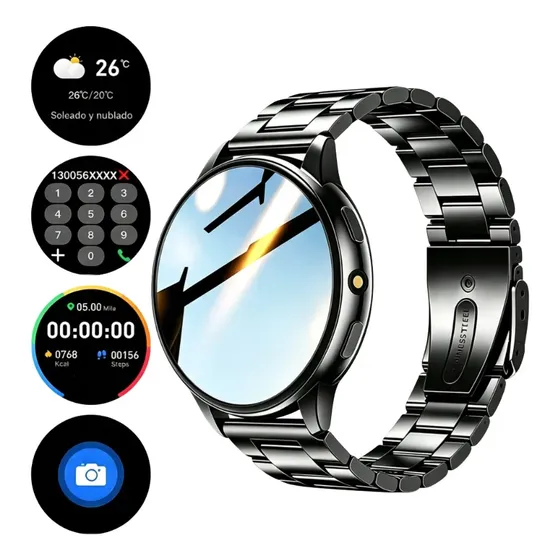 Reloj Inteligente Hd Con Pantalla Redonda Para Hombre, Llama