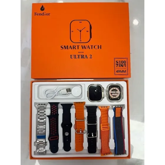 Smartwatch S100 7 pulseras y una funda - Funda negra