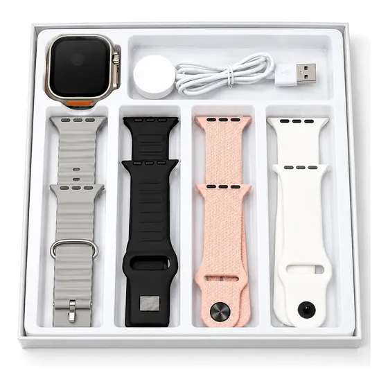 Reloj Smartwatch T20 Ultra 2 Con 4 Mallas Intercambiables