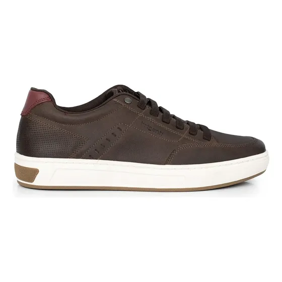 Zapatilla Hombre Cuero Sneaker Zapato Liso Cordones Briganti