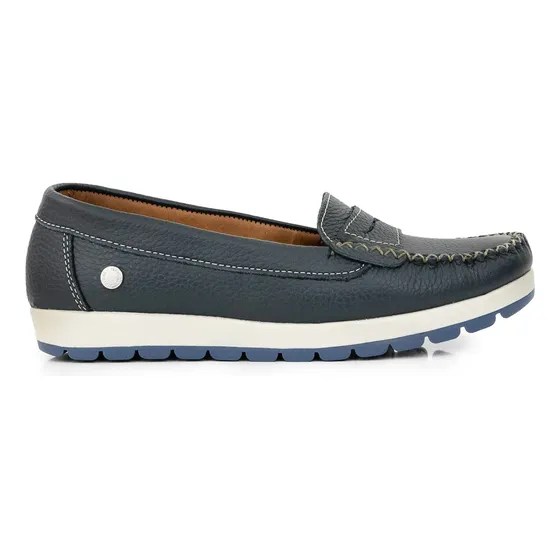 Mocasin Chatita Cuero Premium Mujer Briganti Promo Mcmo03587
