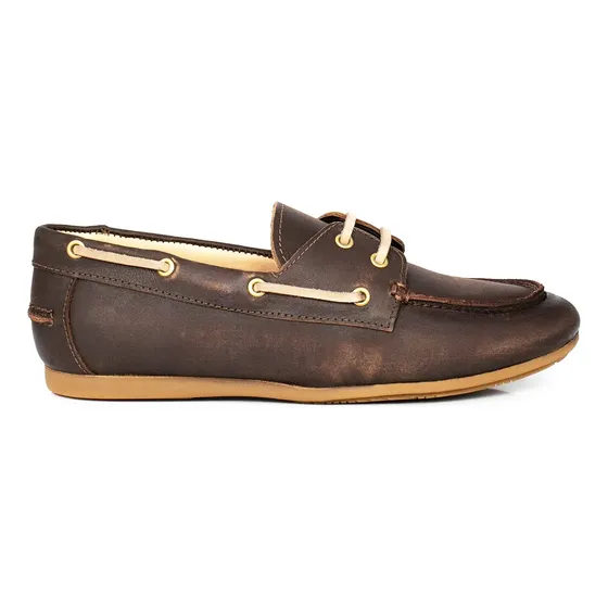 Mocasin Cuero Mujer Zapato Nautico Chatita Moda Briganti
