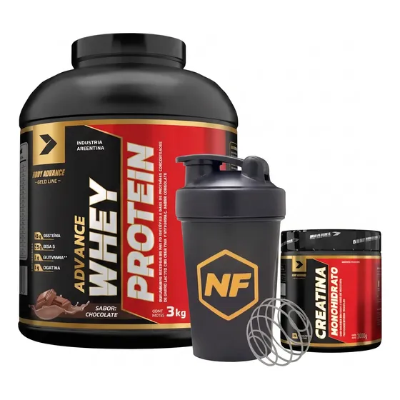 Pack Proteina Whey Body Advance 3kg + Creatina 300g + Shaker