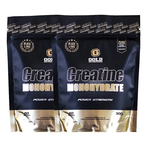 2 Creatina Gold Nutrition 300grs C/u Energia Monohidratada