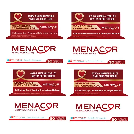 Menacor Monacolina Control De Colesterol Pack X4