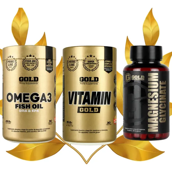 Omega 3 + Magnesio Glicinato + Vitaminas Gold Nutrition