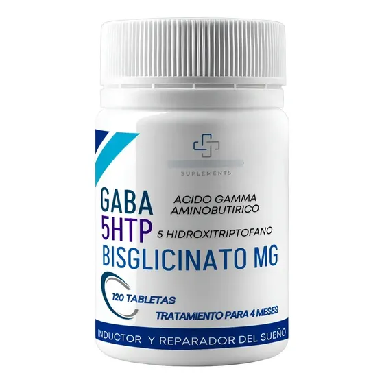 Gaba + 5htp + Bisglicinato De Magnesio X 120 Comprimidos
