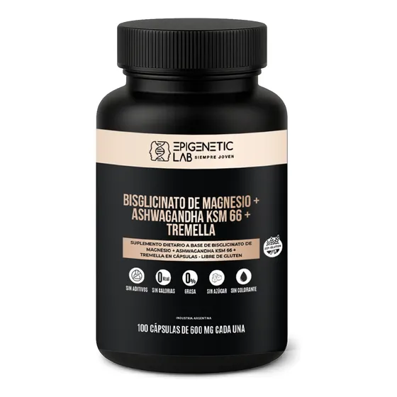 Bisglicinato De Magnesio + Ashwagandha Ksm66 + Tremella