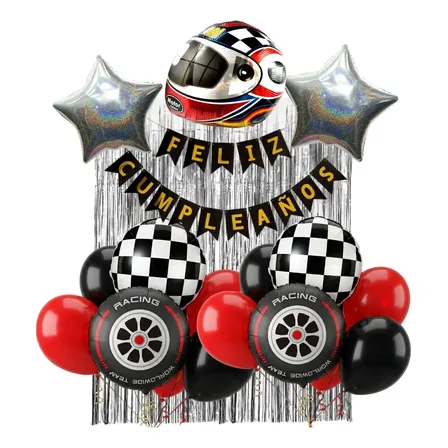 Combo De Globos Automovilismo Fórmula 1 Decoración Completa