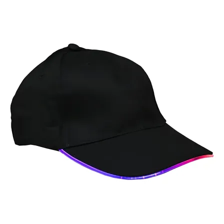 Gorra Visera Luminosa Color Negro con led multicolor