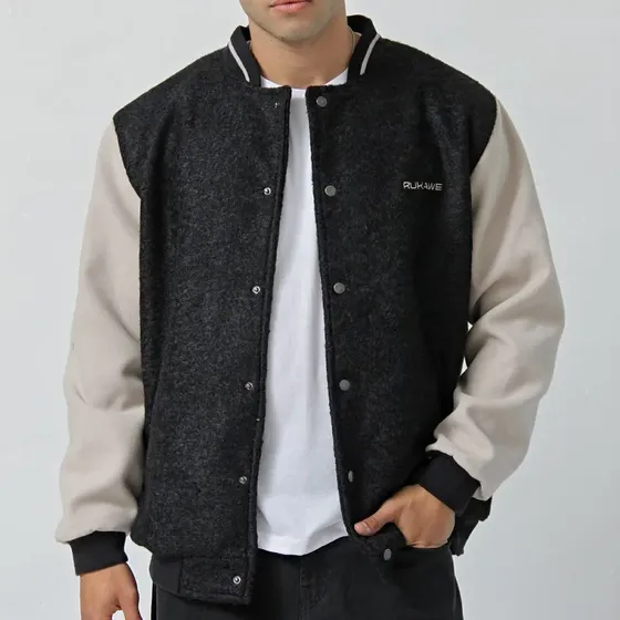 Campera Han Hombre Universitaria Paño Premium Urbana Rukawe
