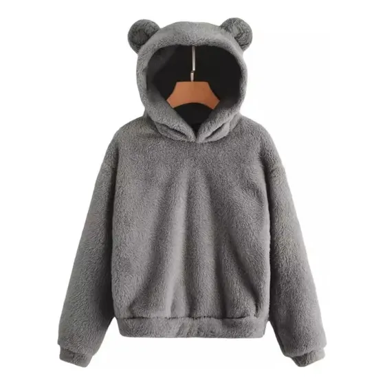 Sudadera Mujer Conejo Orejas Capucha Polar Otoño