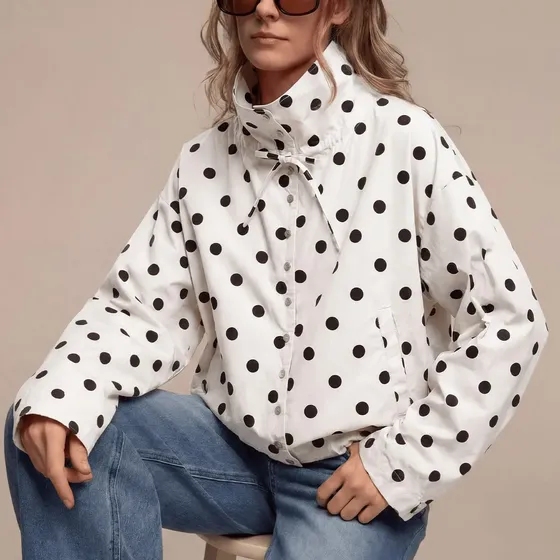 Chaqueta Deportiva Casual Elegante Con Lunares Poa Thermal P