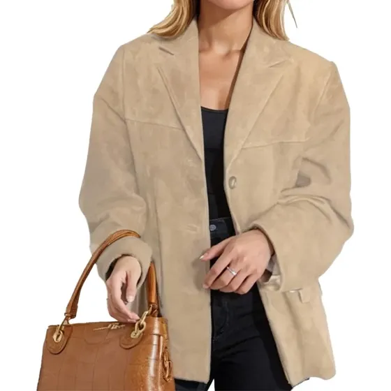 Chaqueta Blazer Casual De Manga Larga De Gran Tamaño