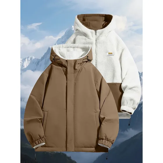 Chaqueta De Algodón Con Capucha Y Forro Polar Reversible Par