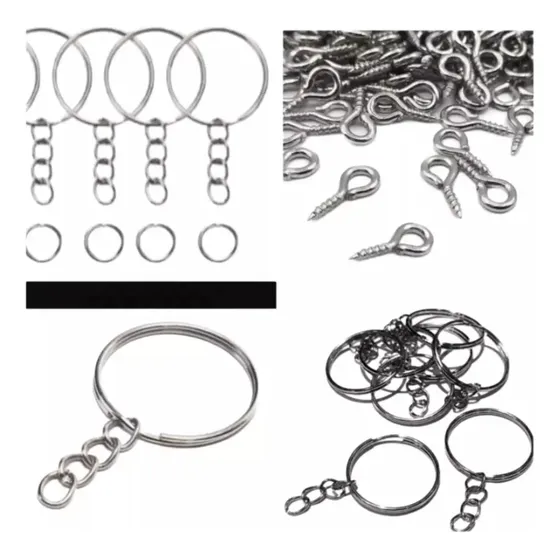 Kit 100 Llaveros Ccadena+100 Argollitas+100 Pitones Completo