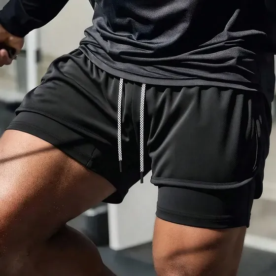 Short Deportivo Con Calza Interna Para Hombre