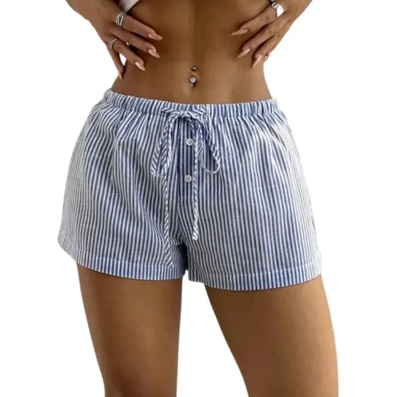 Mujer Rayas Holgado Elástico Cordón Casual