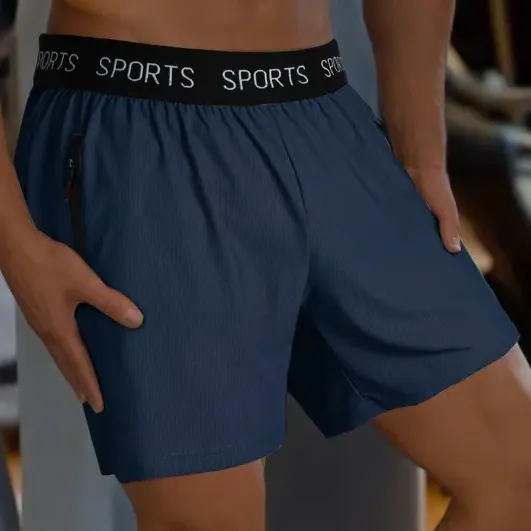 Short Deportivo Hombre Para Gimnasio Y Entrenamiento Con Cintura Elástica Y Bolsillos Con Cierre