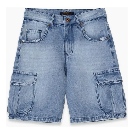 Bermuda Cargo De Jean Silver Cargo Niño Wanama Kids