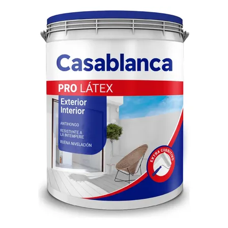Pintura Pro Latex Casablanca Pro Interior Exterior Color Blanco 20l Mate