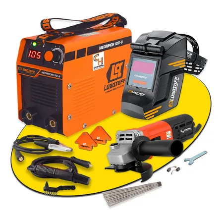 Soldadora Inverter Lusqtoff Iron100-8 Electrica + Amoladora