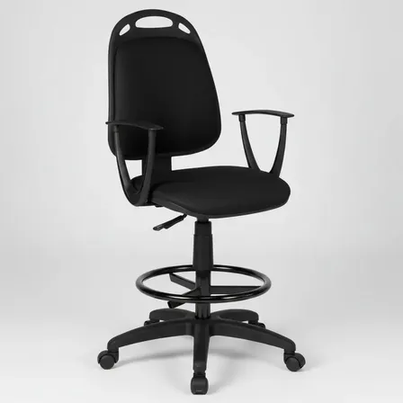 Silla Alta Diva Cajera Escritorio Alto Con Apoyabrazos Y Ruedas Color Negro Material del tapizado Tela Marathon