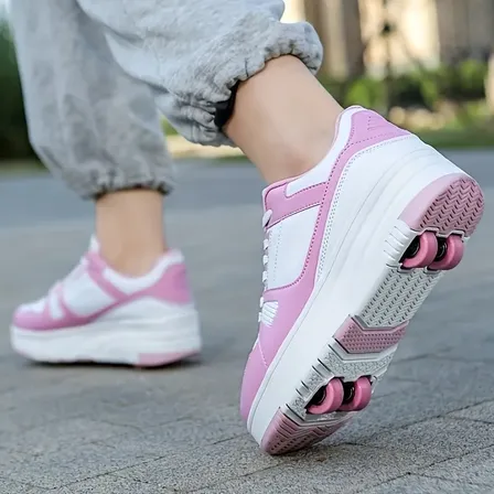 Zapatillas Con Ruedas Deportivas Infantiles Unisex Rosa 34 Eu