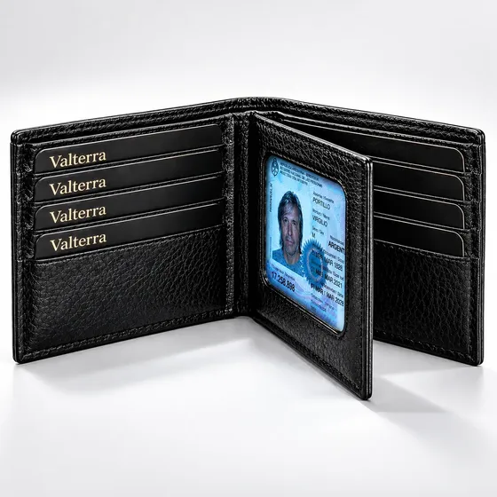 Billetera Hombre Cuero Visor Tarjetero Refuerzo Regalo Padre