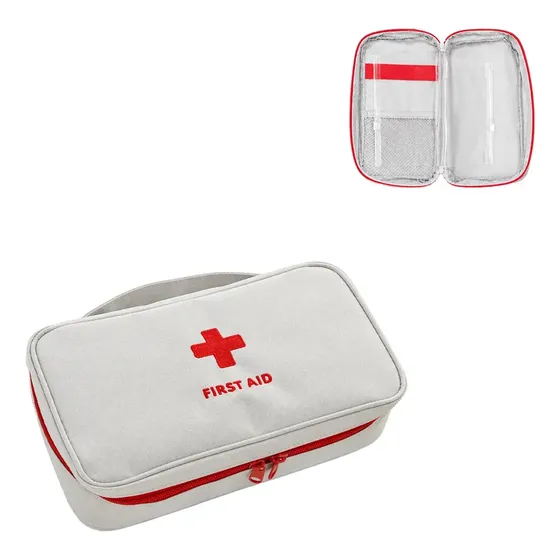 Estuche Viaje Botiquin Portatil Organizador Alargado Espacio Color Gris