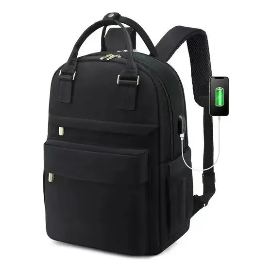 Mochila Urbana Escolar Multicompartimentos Bolsillos Para Botella | Porta Notebook Tablet | Bolsillos Organizadores | Liviana Reforzada Negro | Ideal Colegio Facultad Trabajo Viaje Levys Bazar