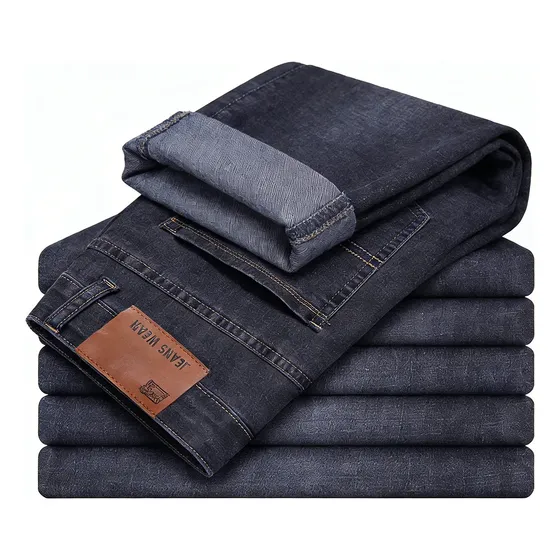 Jeans Hombre Corte Recto Elastizados Lavado